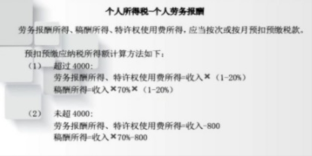 劳务报酬个人所得税怎么算